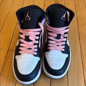 Jordan Women's Sneakers - Black, White, and Pink